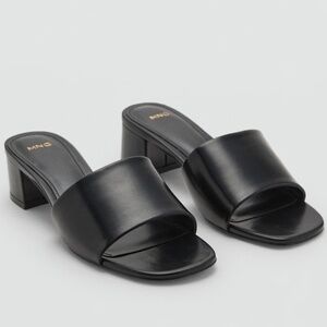 Mango Block Heel Sandals - Black - 39